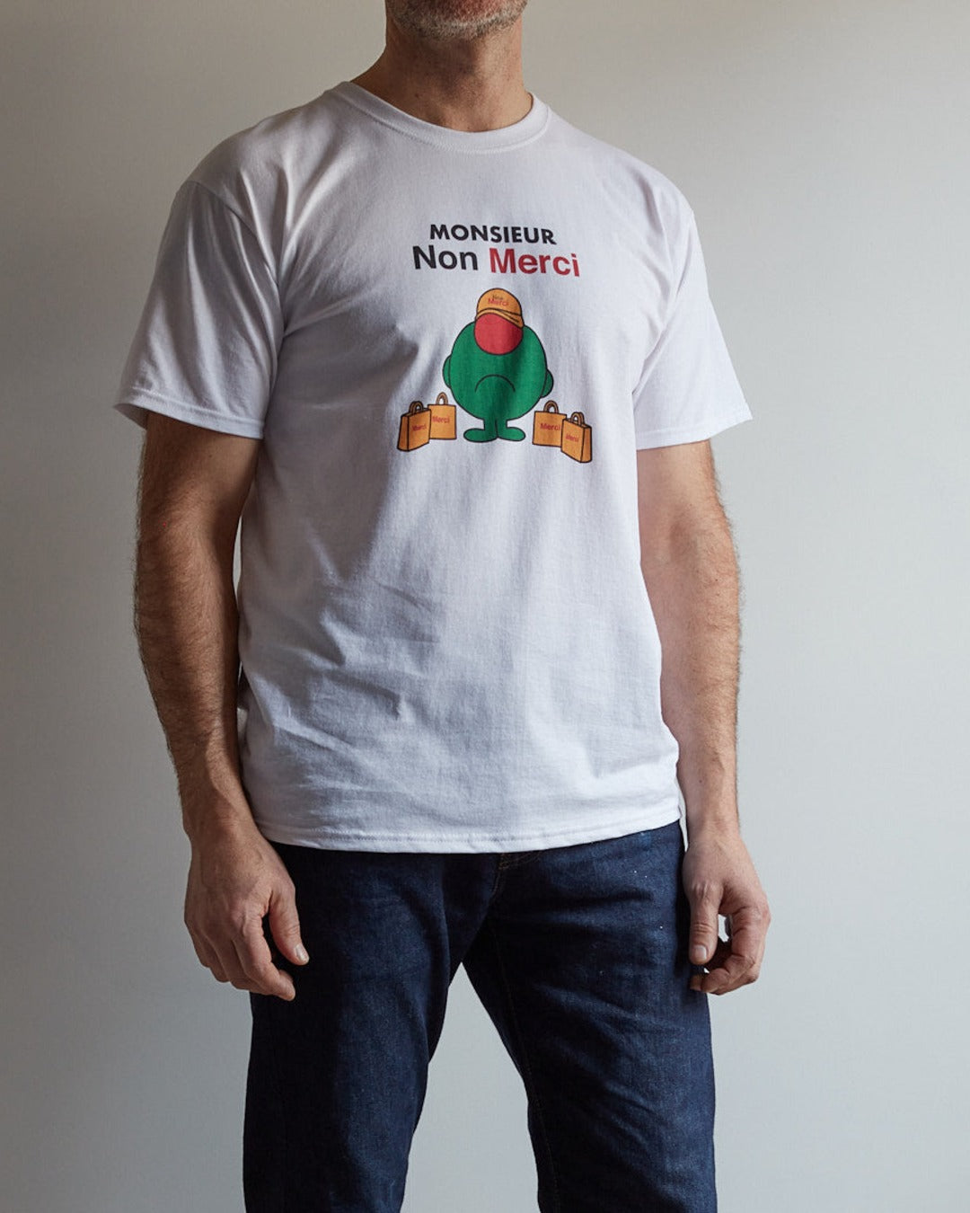 Merci - T-Shirt Monsieur Non Merci - Blanc
