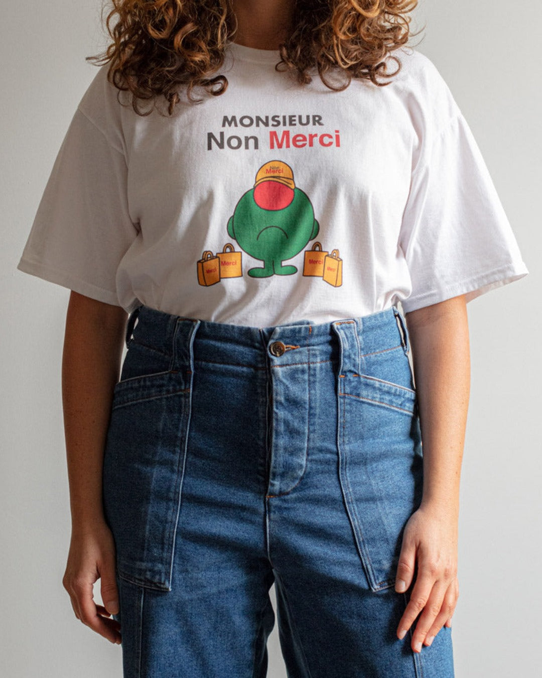 Merci - T-Shirt Monsieur Non Merci - Blanc