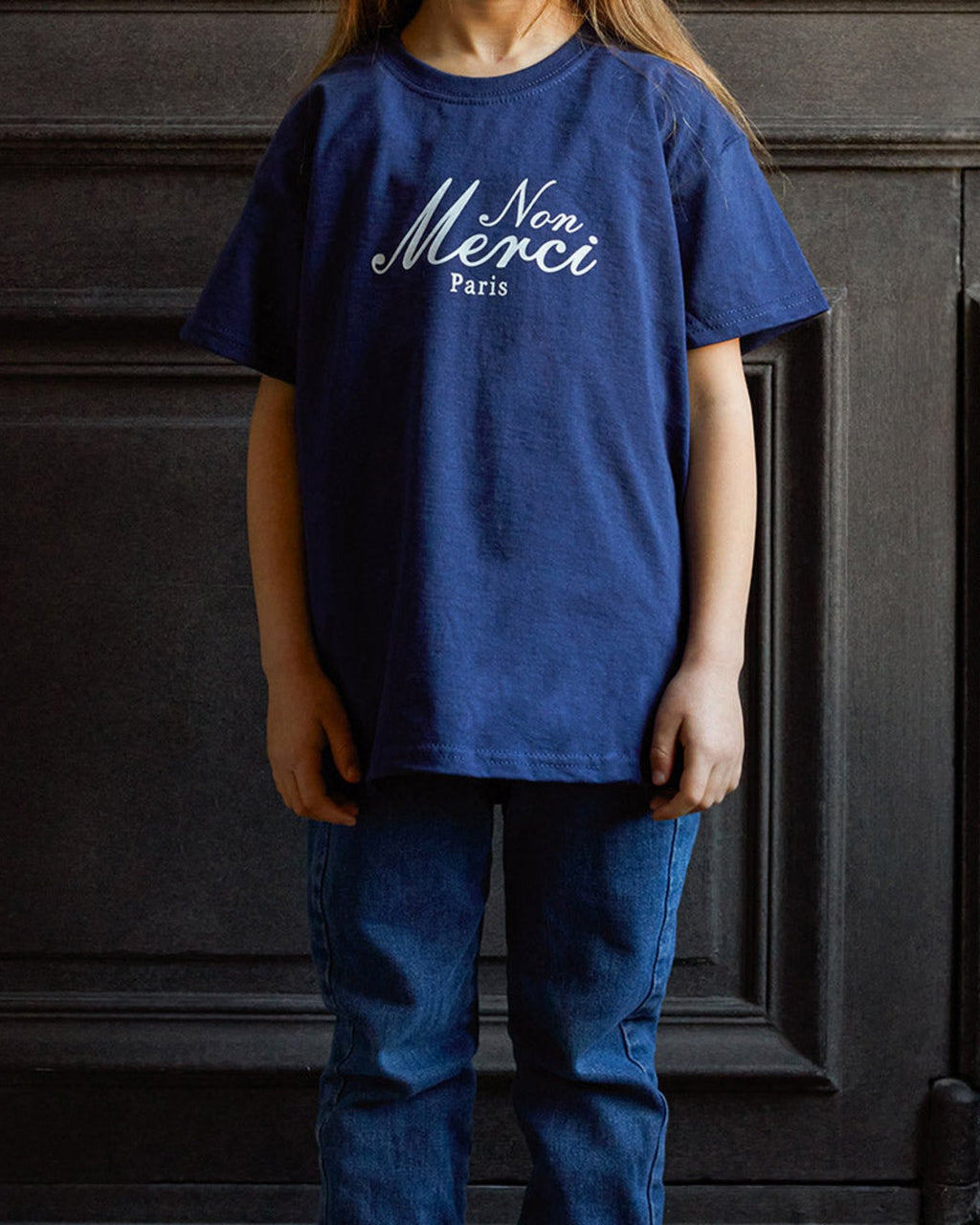 Merci - T-Shirt Enfant Non Merci "Rive Gauche" - Bleu Marine