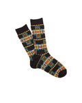 Chaussettes Merci Paris Anonymous ISM en coton marron avec motifs géométriques d'inspiration western