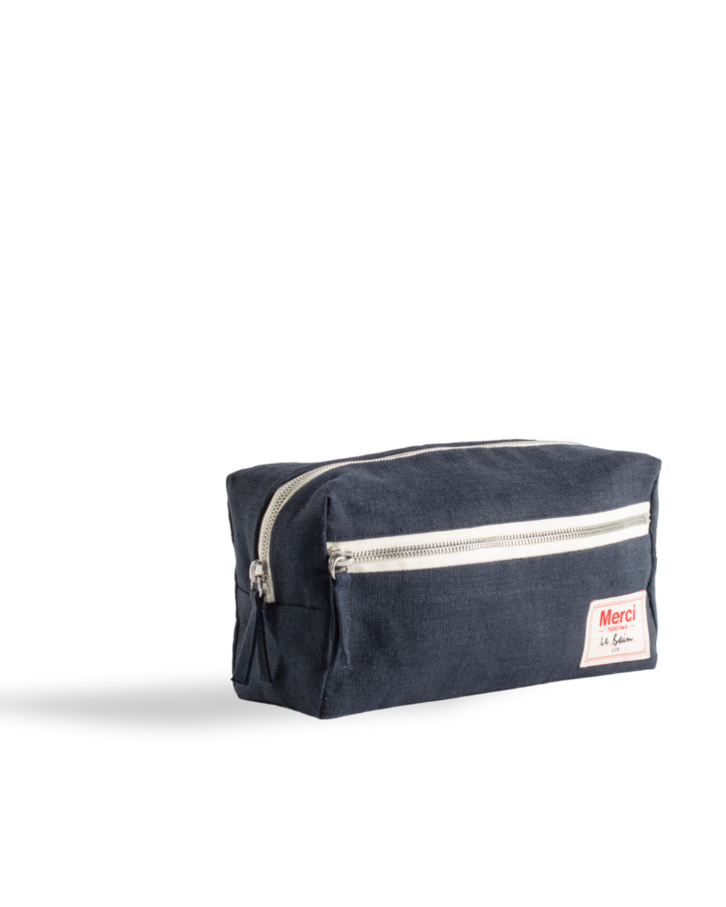 Merci - Washed linen toiletry bag - Ink Blue