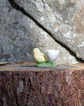 Eggcup eggshell with chick