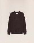 Pull Merci Paris NN.07 Danny marron à col rond en maille légère avec finitions côtelées