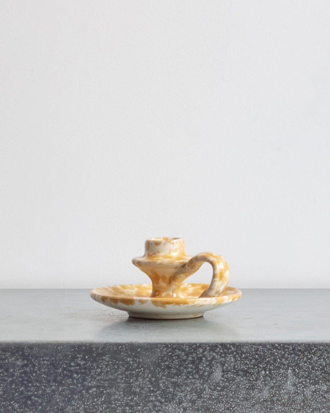 Spotted ceramic candle holder - Amber