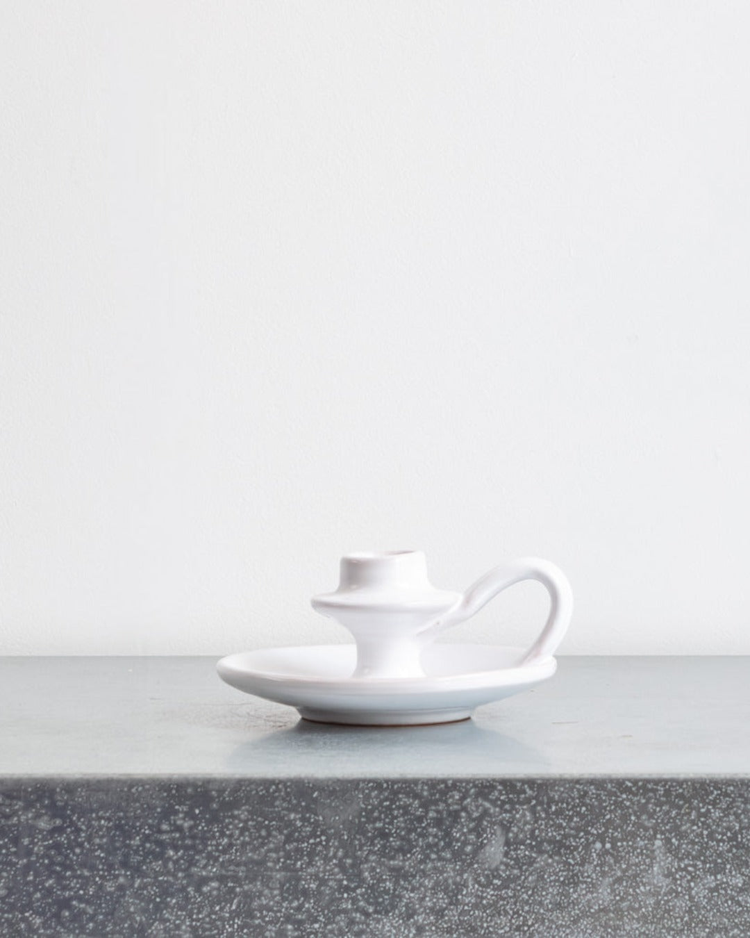 Ceramic candle holder - White