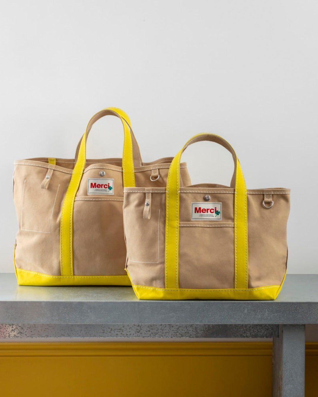 Merci - Candide shopping bag in canvas - Yellow