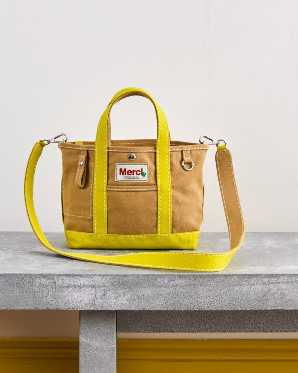 Merci - Candide shopping bag in canvas - Yellow