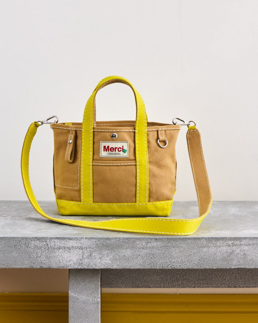 Merci - Candide shopping bag in canvas - Yellow