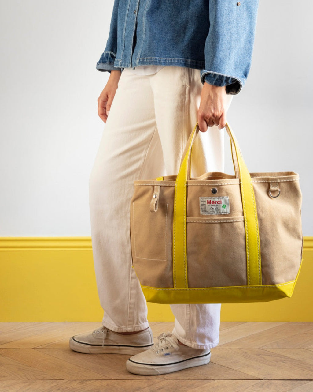Merci - Candide shopping bag in canvas - Yellow