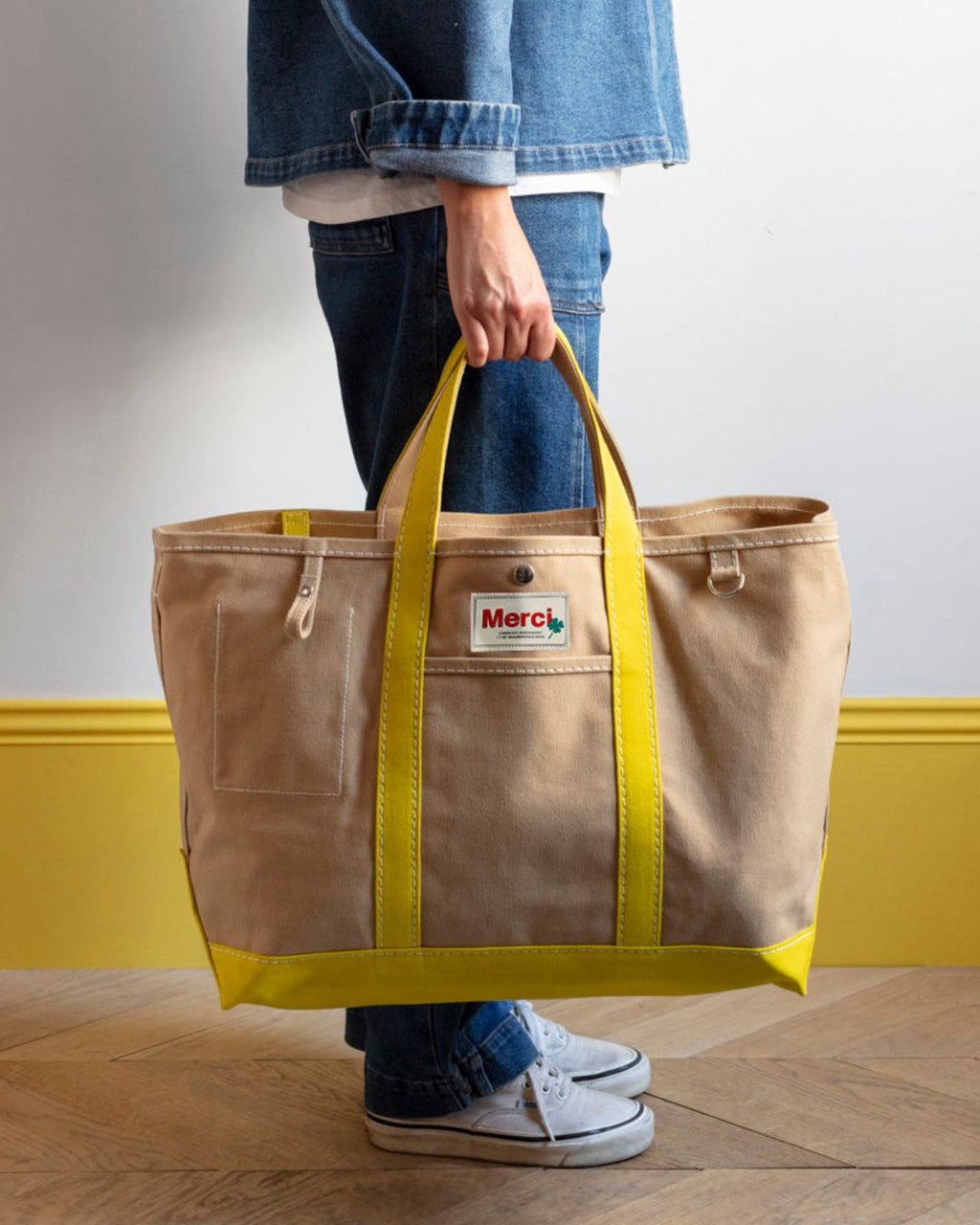 Merci - Candide shopping bag in canvas - Yellow
