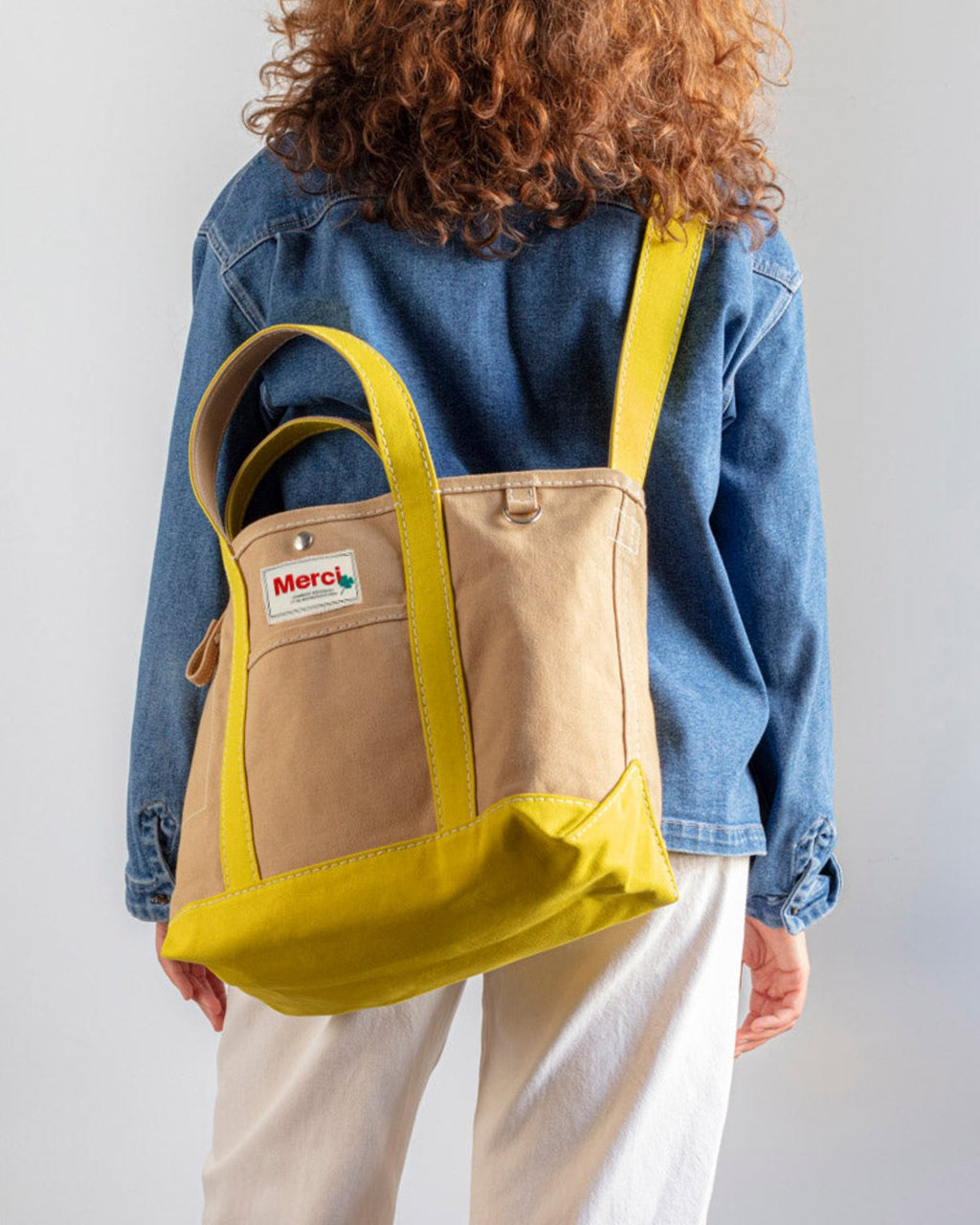 Merci - Candide shopping bag in canvas - Yellow