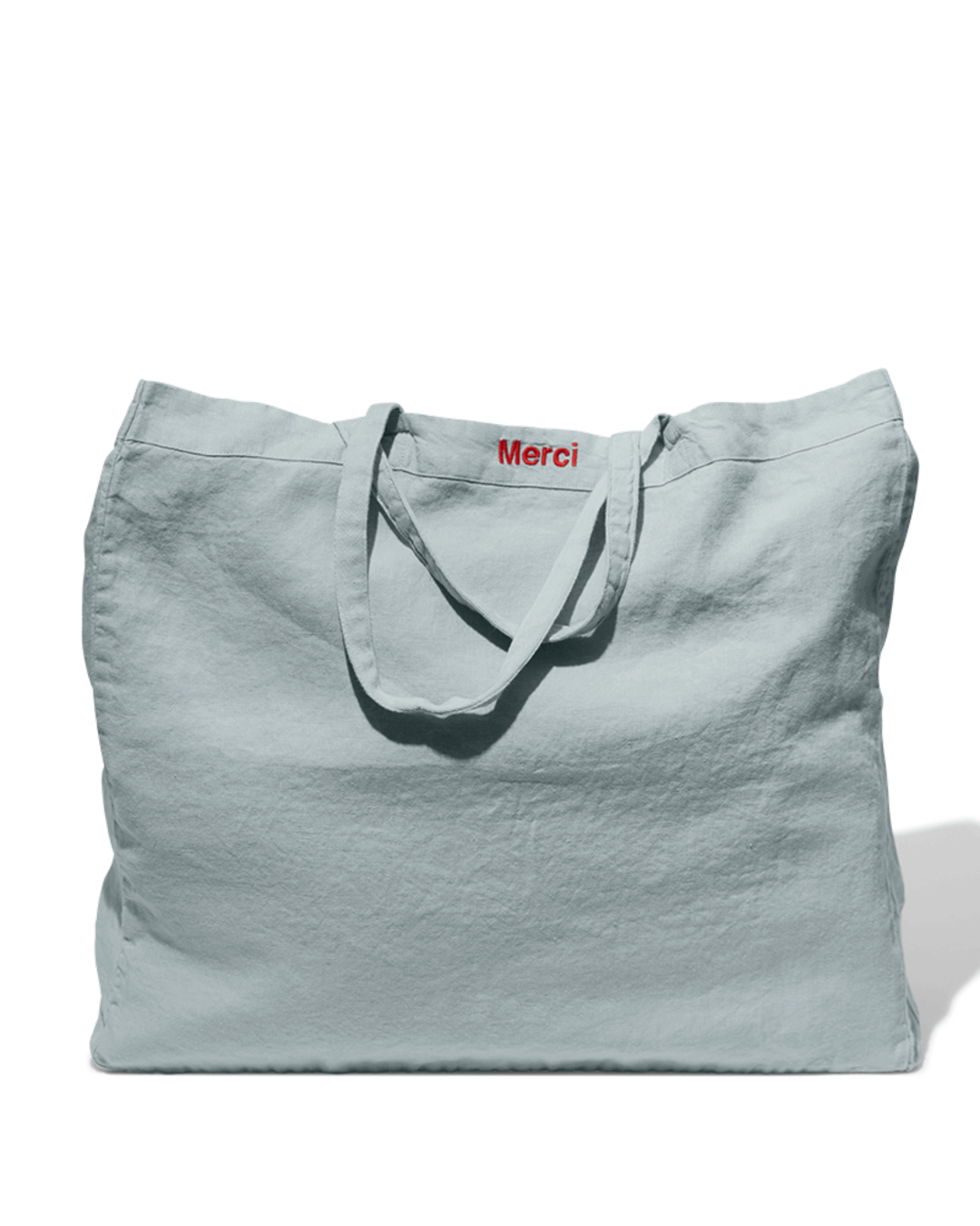 Merci - Cabas En Lin Lavé - Gris Vésuve