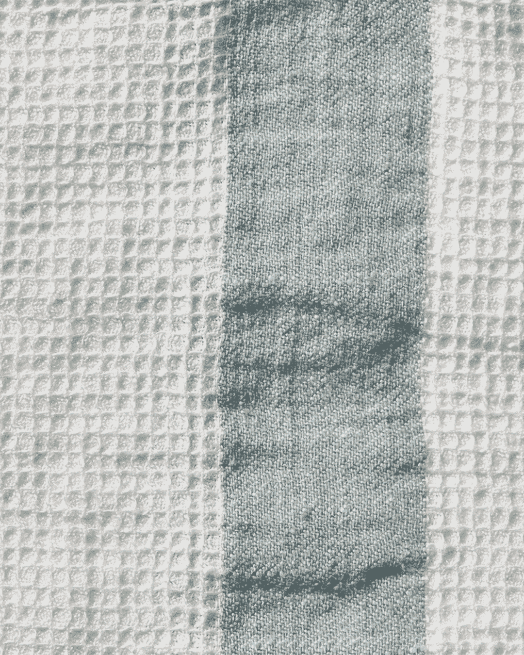 Merci - Linen bath towel - Honeycomb - Vesuvius Grey Stripe