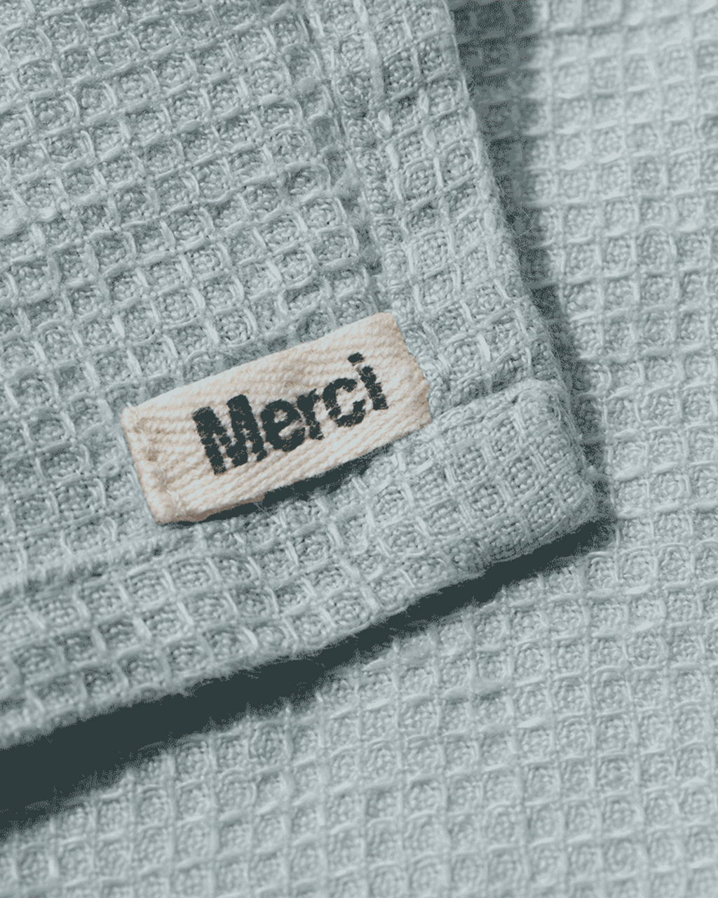 Merci - Linen bath towel - Honeycomb - Vesuvius Grey