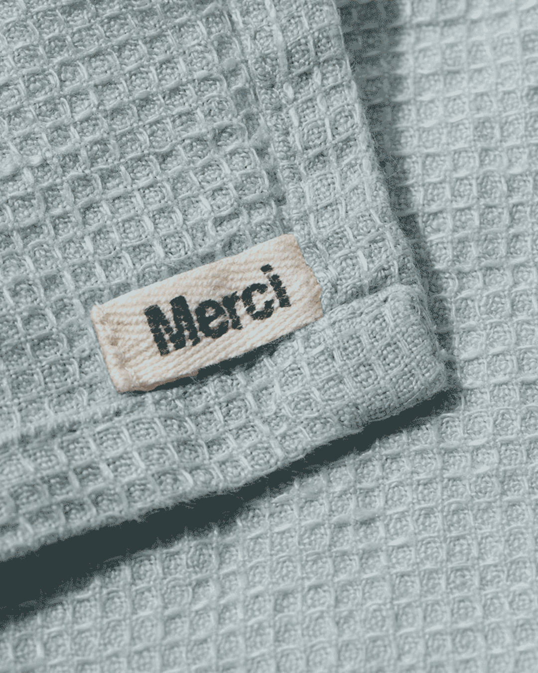Merci - Linen bath towel - Honeycomb - Vesuvius Grey