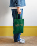 Merci - Tote Bag En Coton - Vert