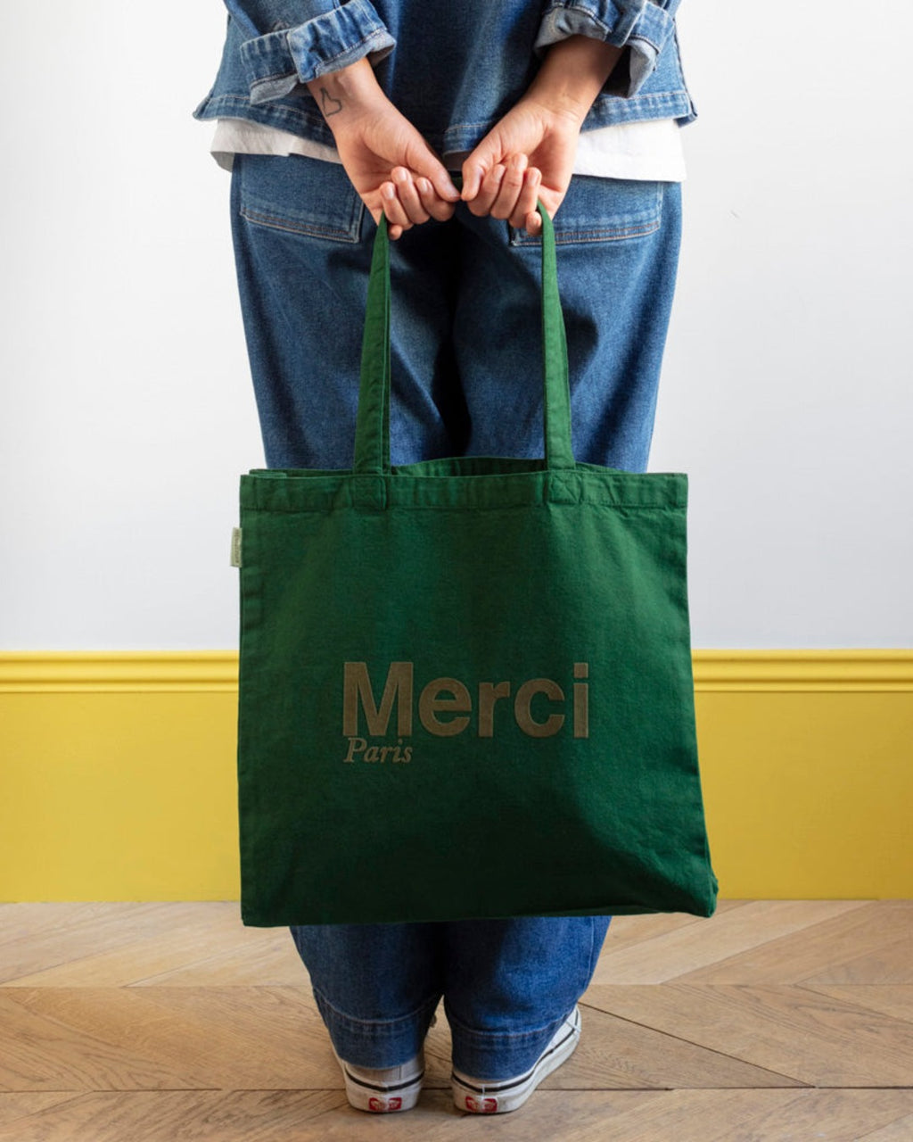 Merci - Tote Bag En Coton - Vert