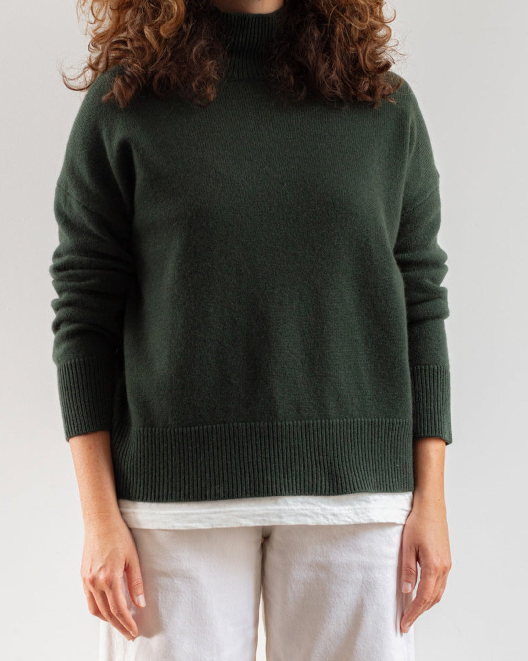 Merci - chimney collar cashmere jumper - Khaki