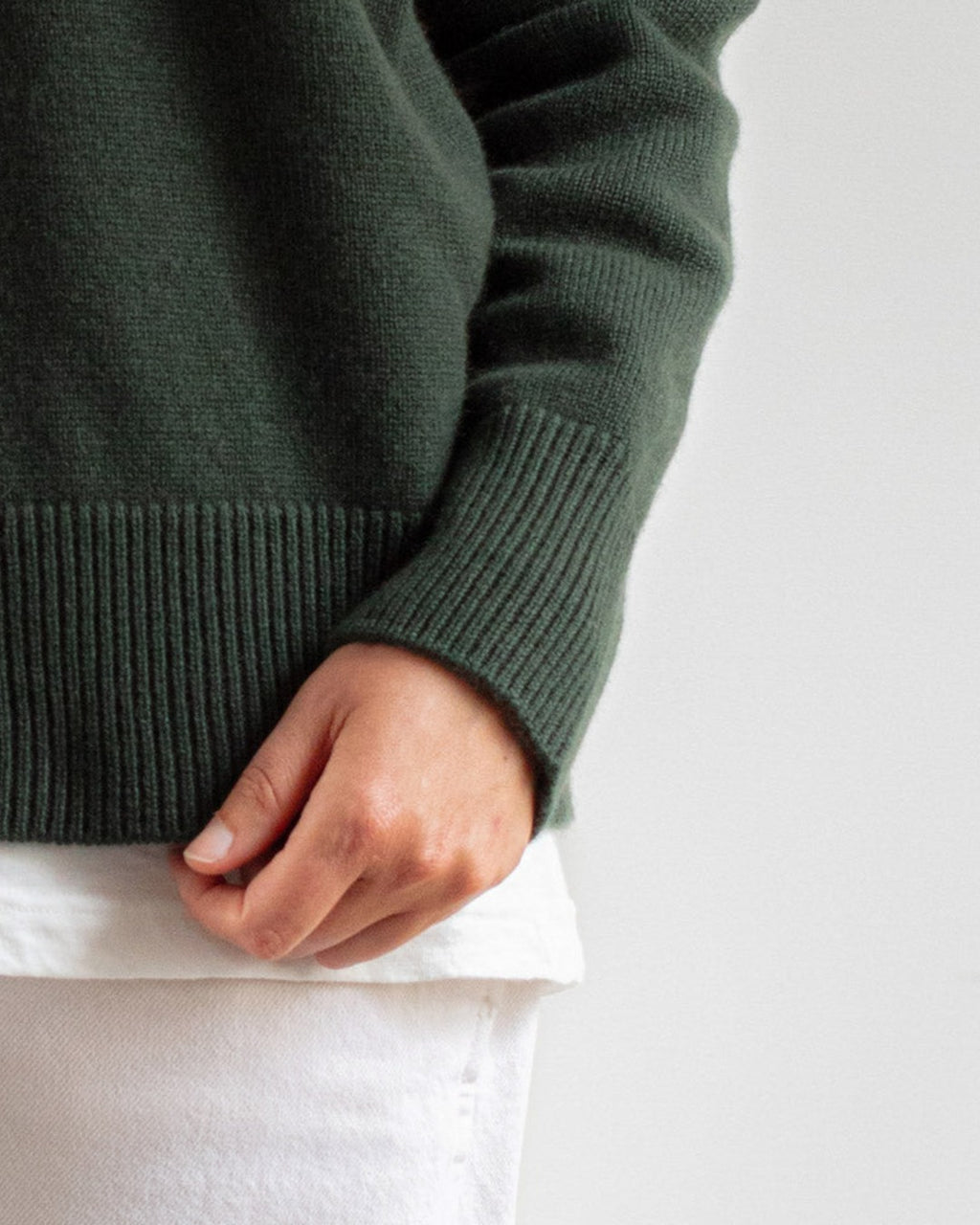 Merci - Pull col cheminée en cachemire - Kaki