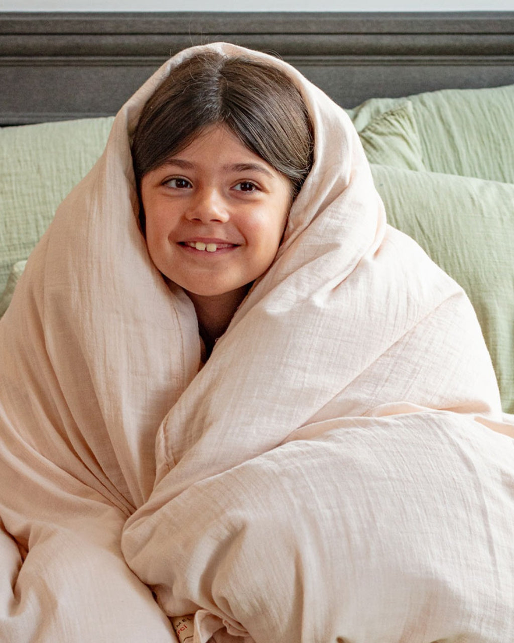Merci x Caramel - Caramel x Merci - Cotton gauze duvet's cover - Rose de Bagatelle