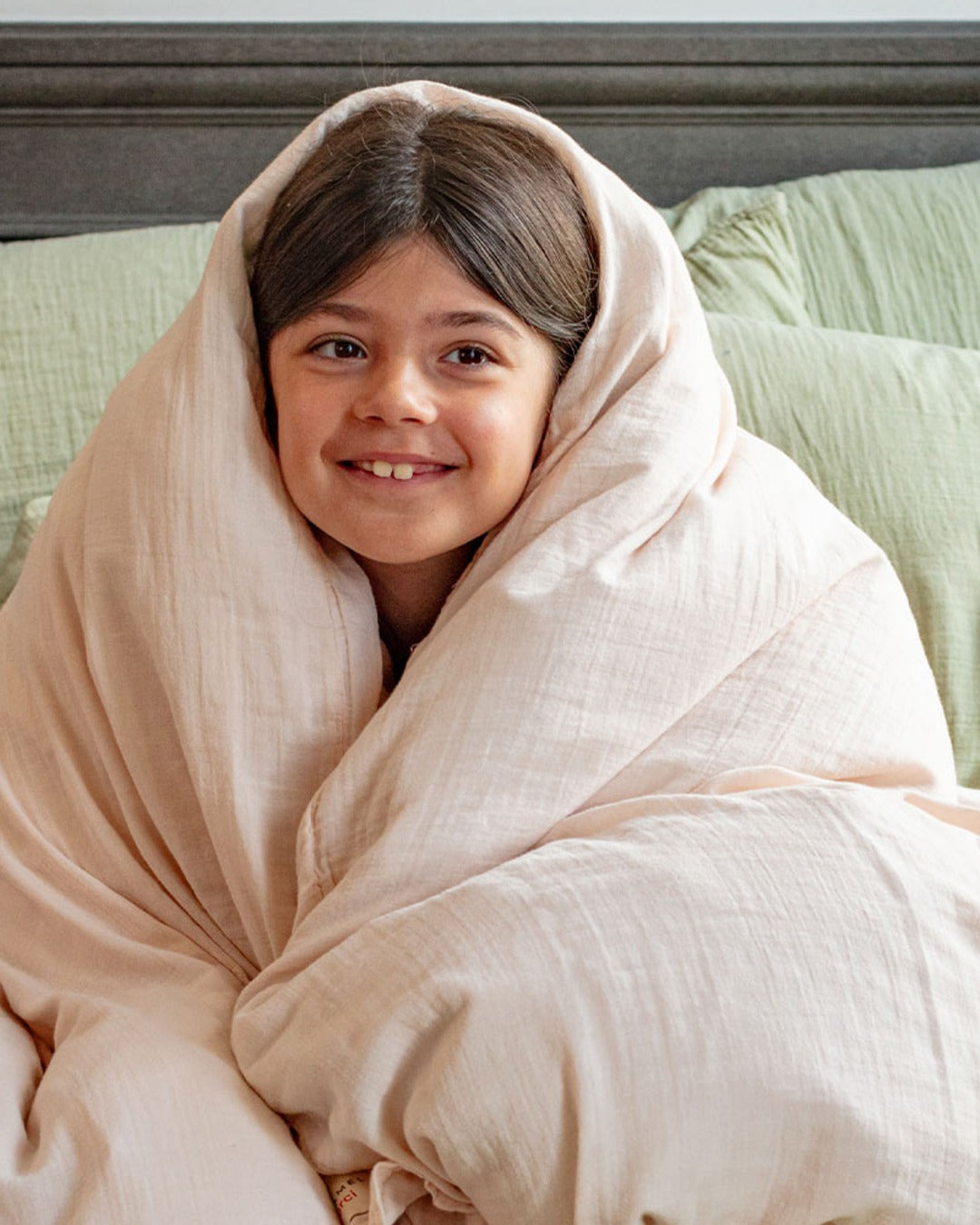 Merci x Caramel - Caramel x Merci - Cotton gauze duvet's cover - Rose de Bagatelle