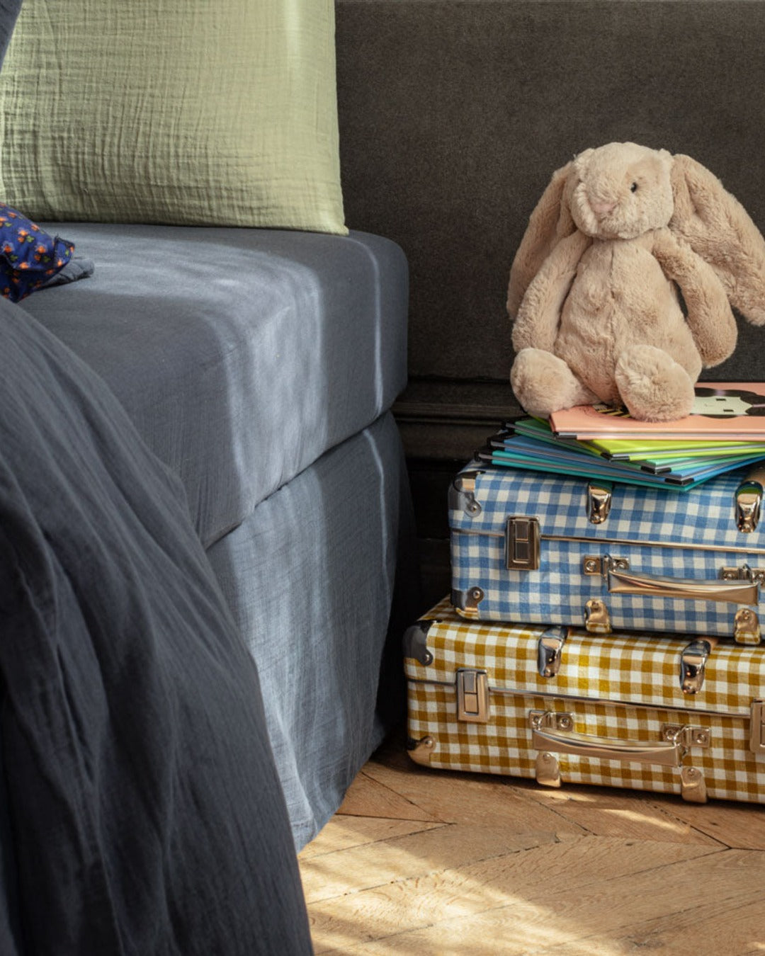 Merci x Caramel - Caramel x Merci - Cotton gauze fitted sheet - Charcoal Grey