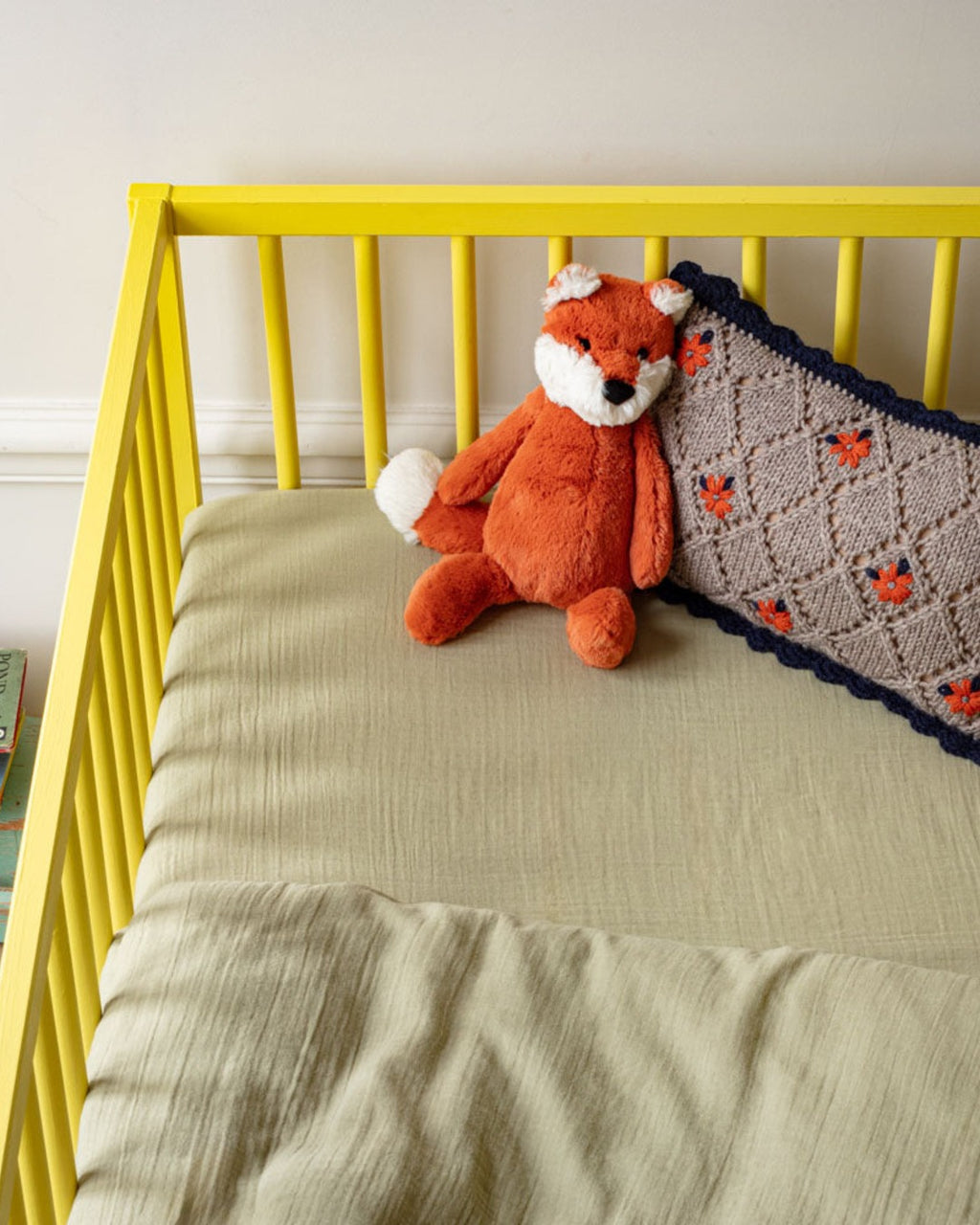 Merci x Caramel - Drap-Housse En Gaze De Coton - Vert 77 Rue De Varenne
