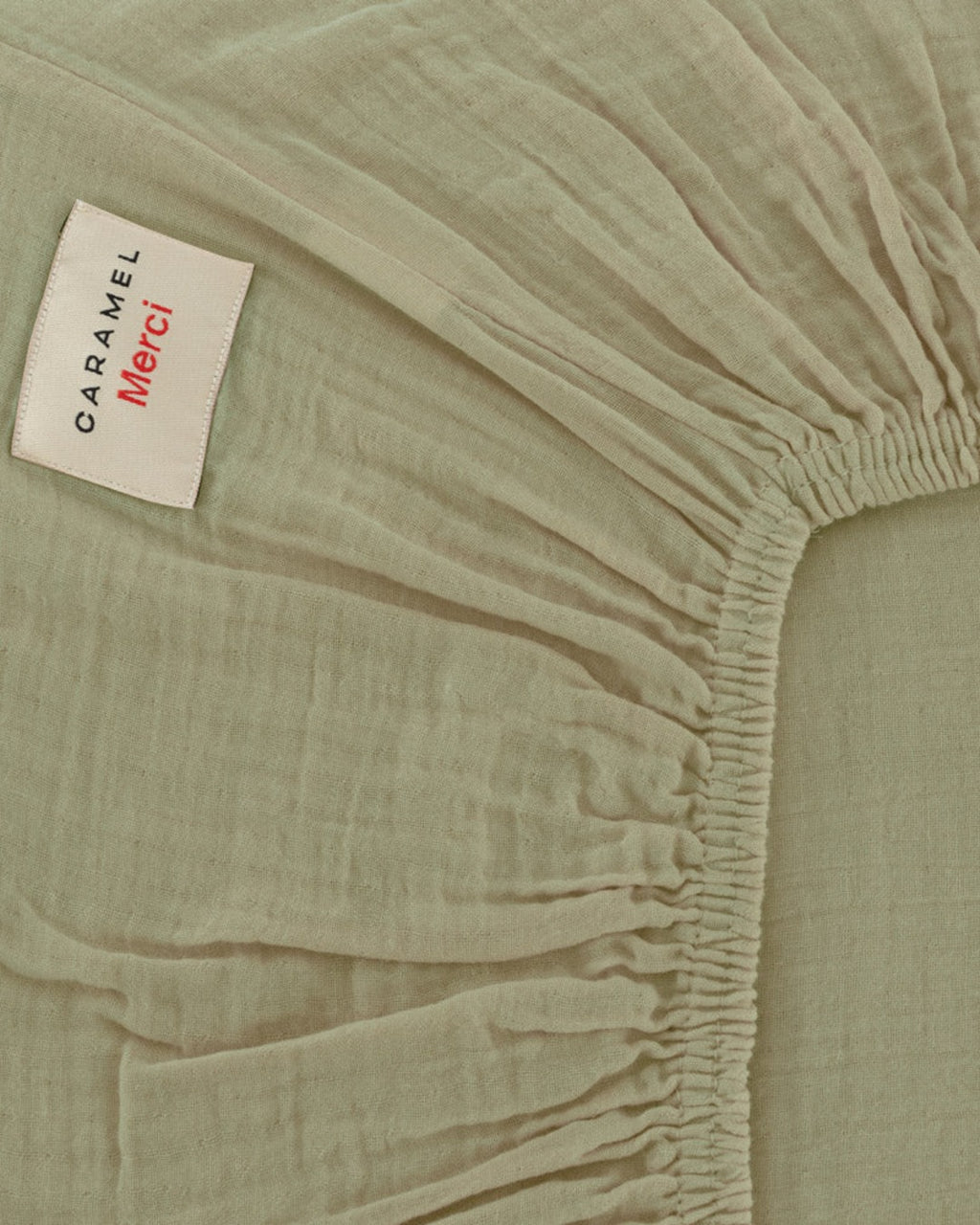 Merci x Caramel - Drap-Housse En Gaze De Coton - Vert 77 Rue De Varenne