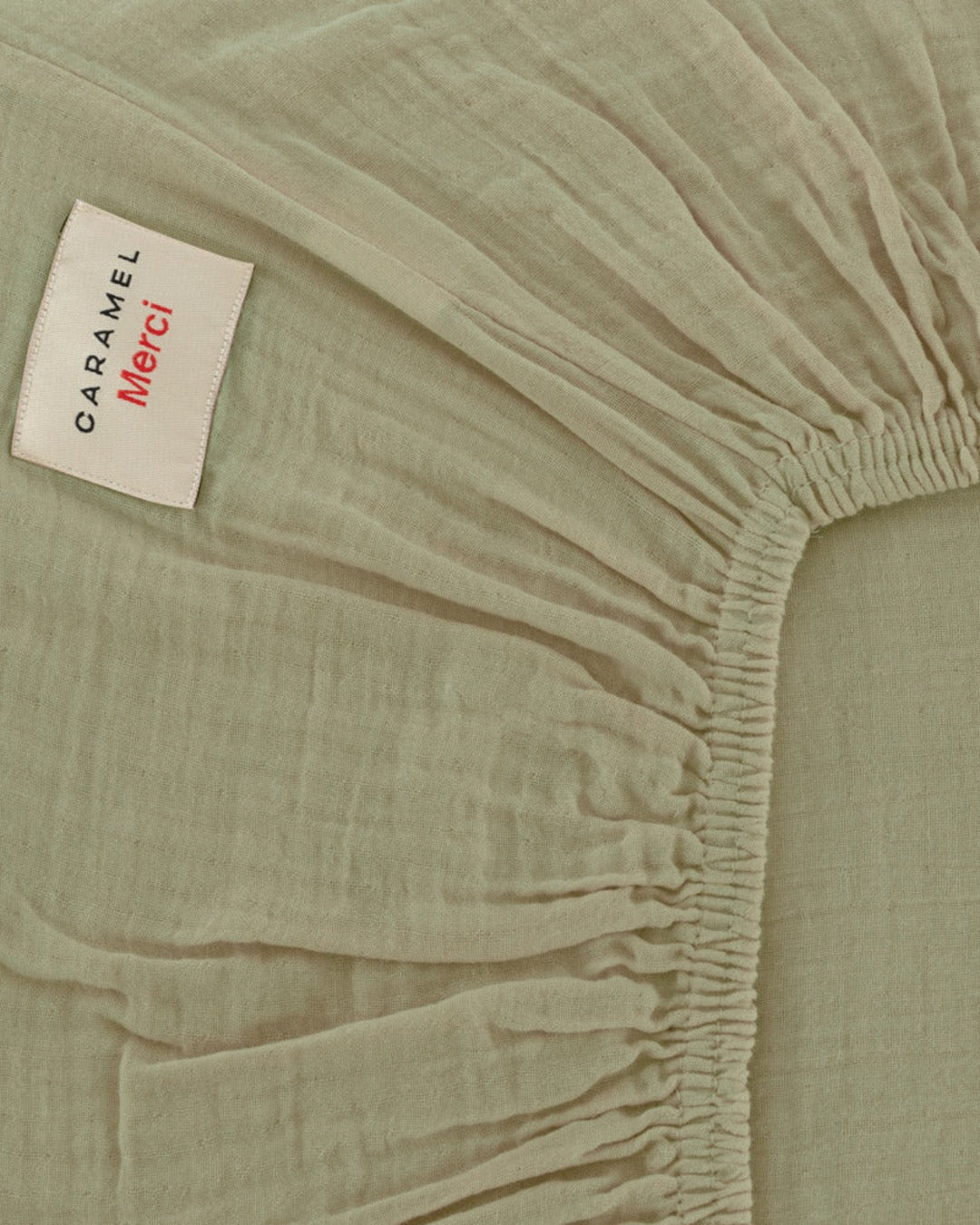 Merci x Caramel - Drap-Housse En Gaze De Coton - Vert 77 Rue De Varenne
