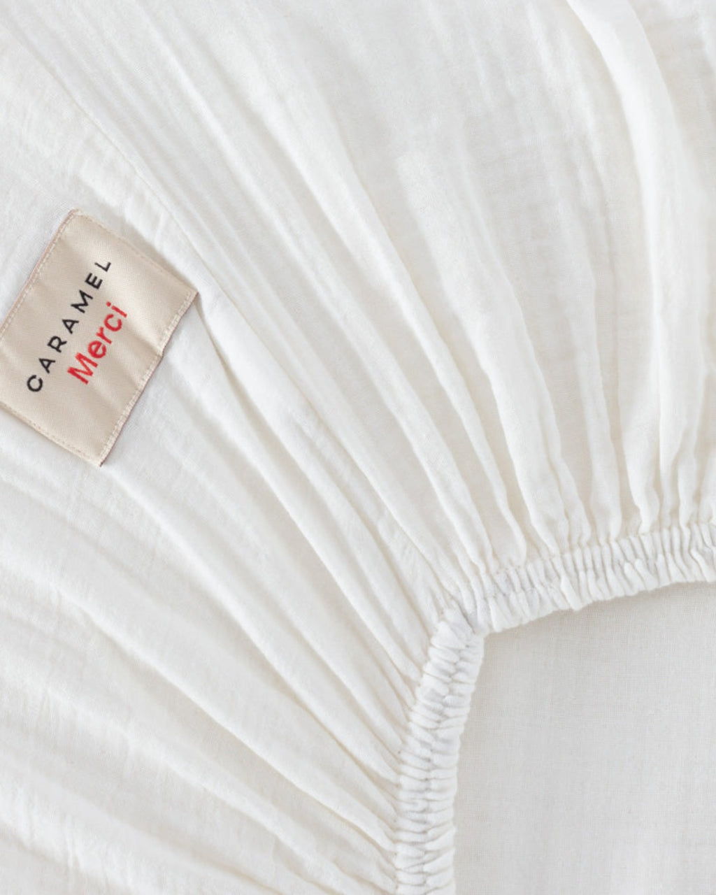 Merci x Caramel - Drap-Housse En Gaze De Coton - Blanc De Meudon