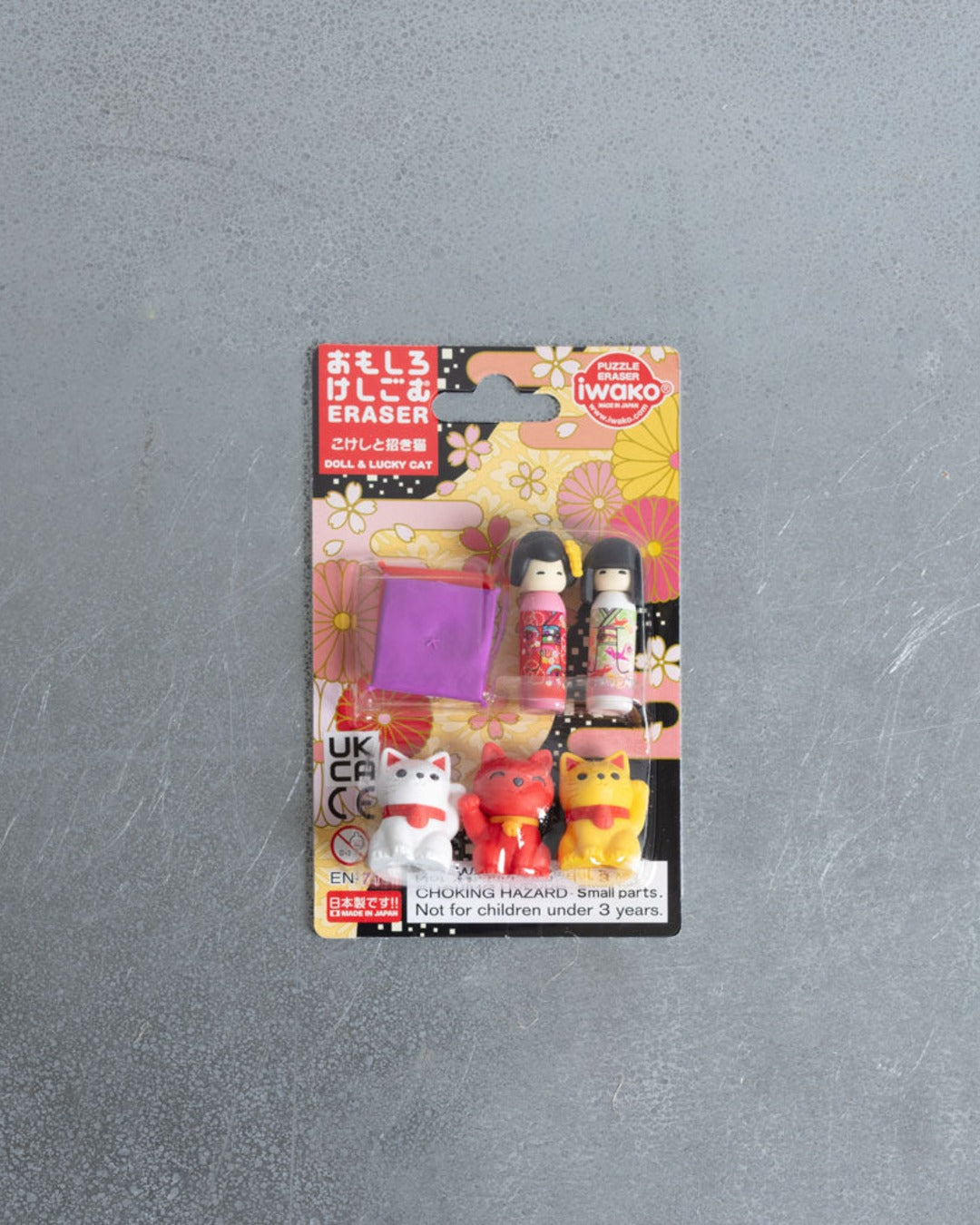 Iwako - Set De 7 Gommes Kokeshi & Cat