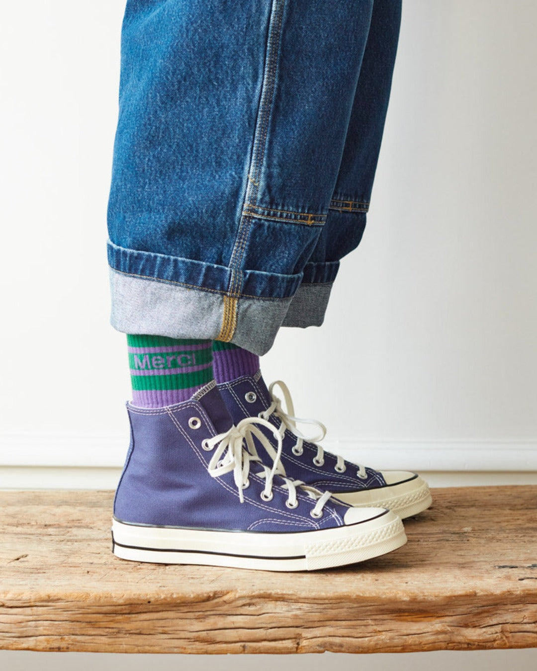 Merci - Striped Socks - Purple
