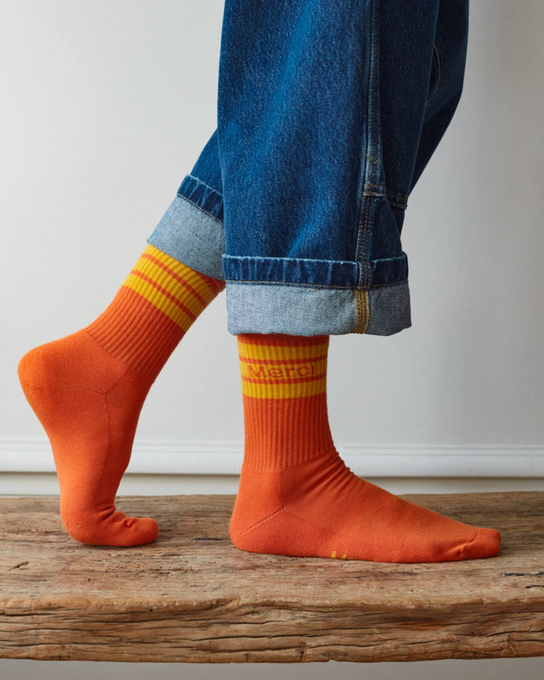Merci - Striped Socks - Orange