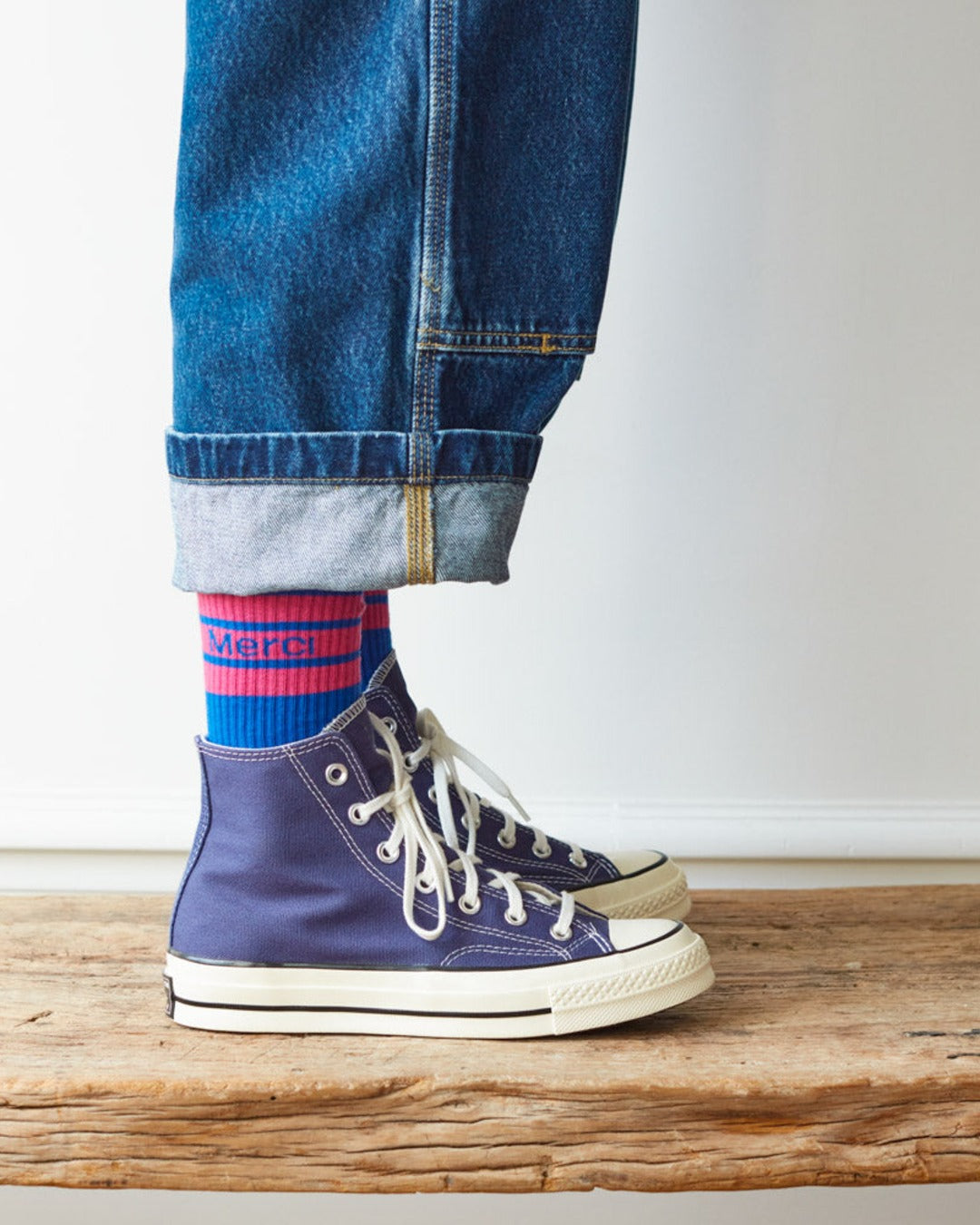 Merci - Striped Socks - Blue