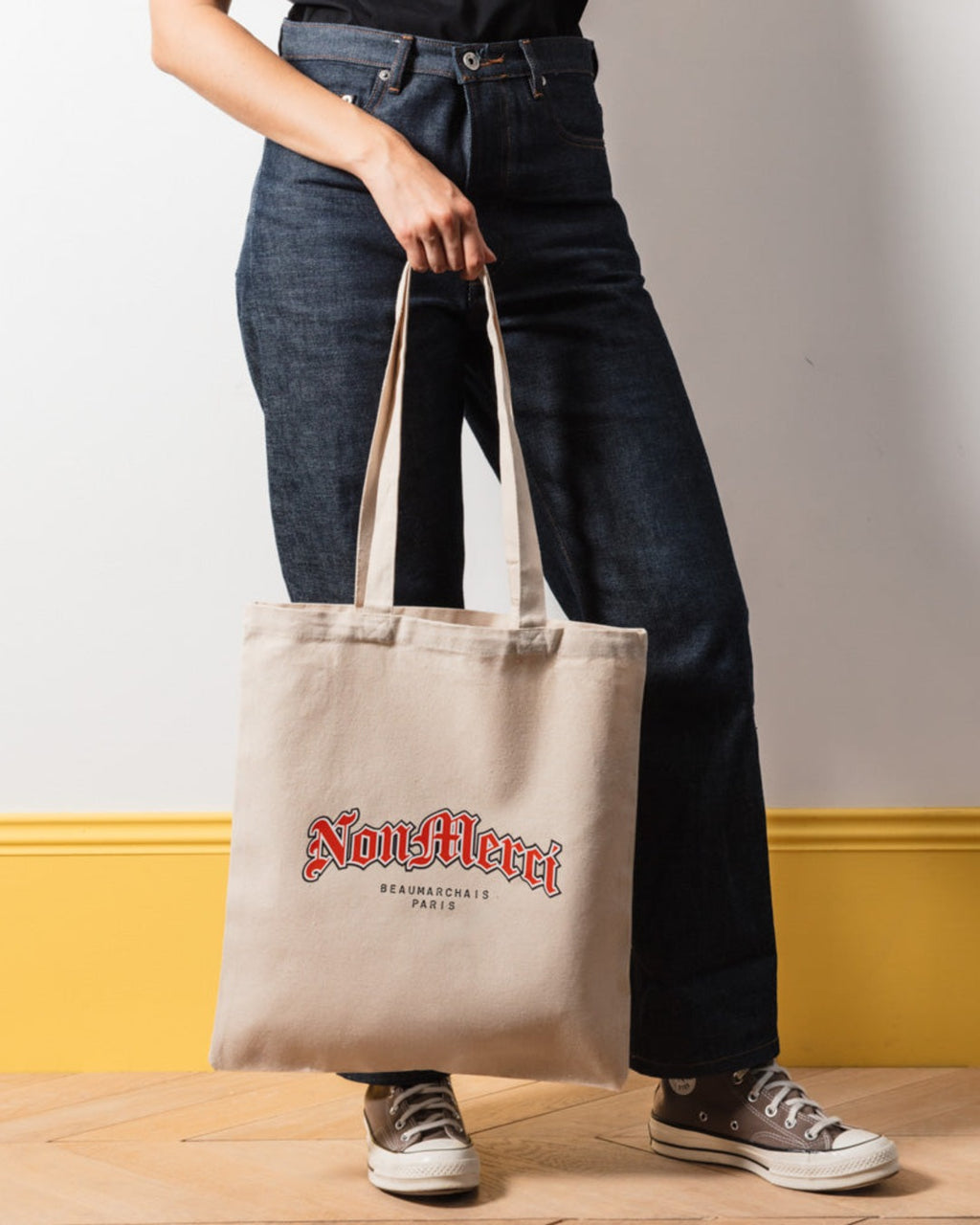 Merci - Sac Tote Bag Gothique Non Merci - Rouge