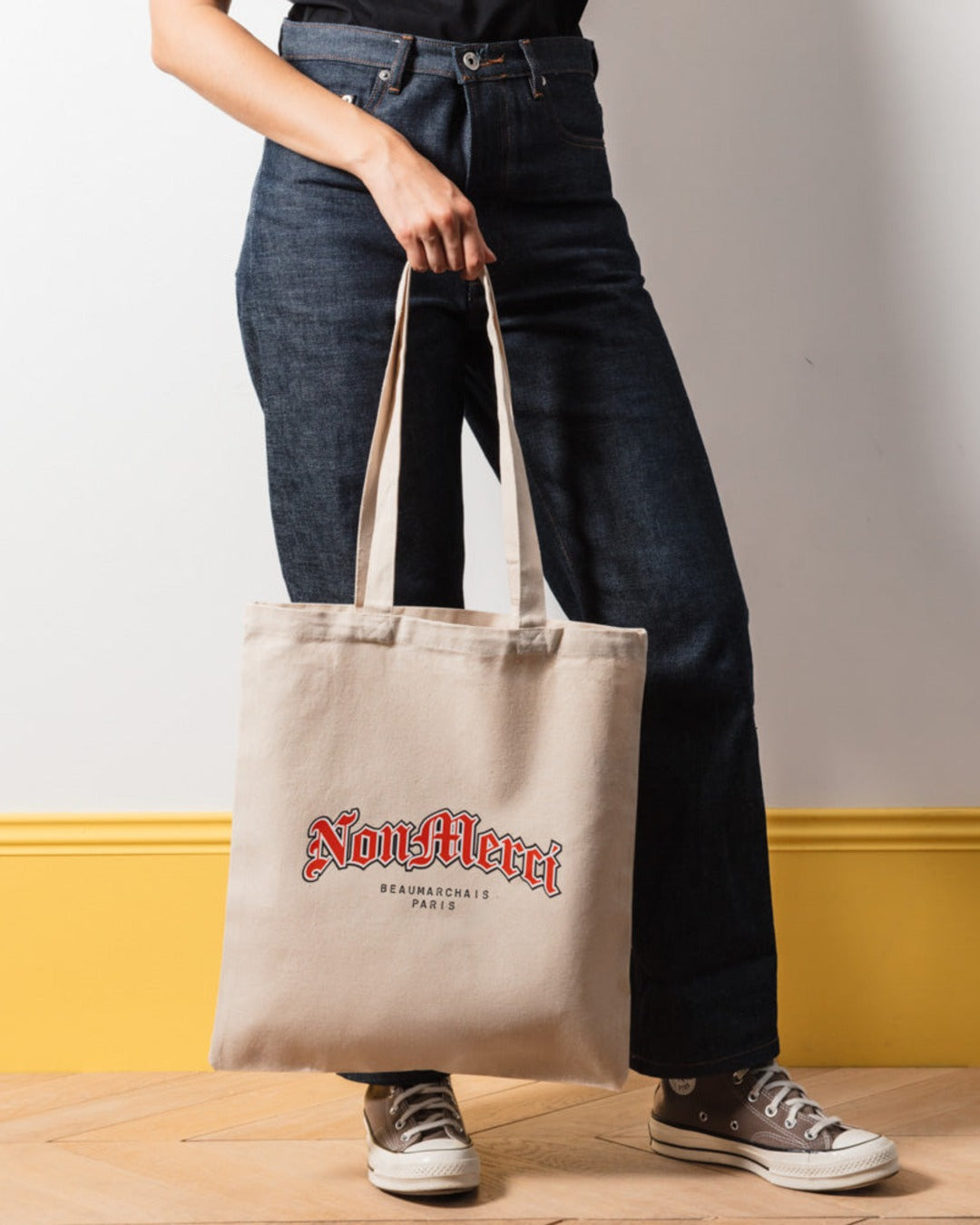 Merci - Sac Tote Bag Gothique Non Merci - Rouge