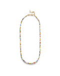 Collier Merci Paris Anni Lu Petit Alia multicolore avec perles de verre et perles d'eau douce plaqué or 18 carats