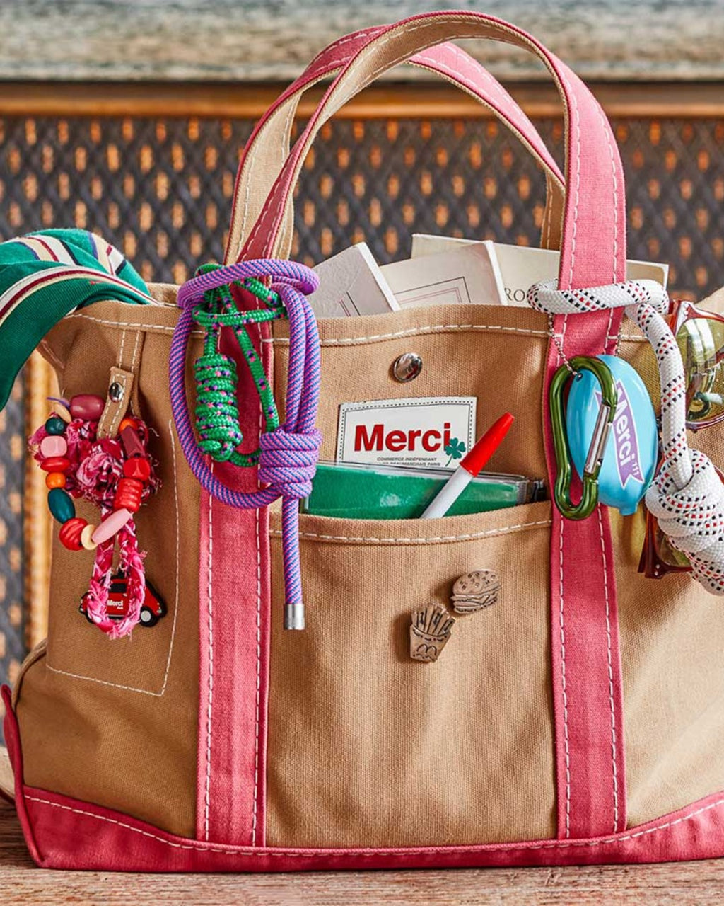 Merci - Candide shopping bag in canvas - Pink