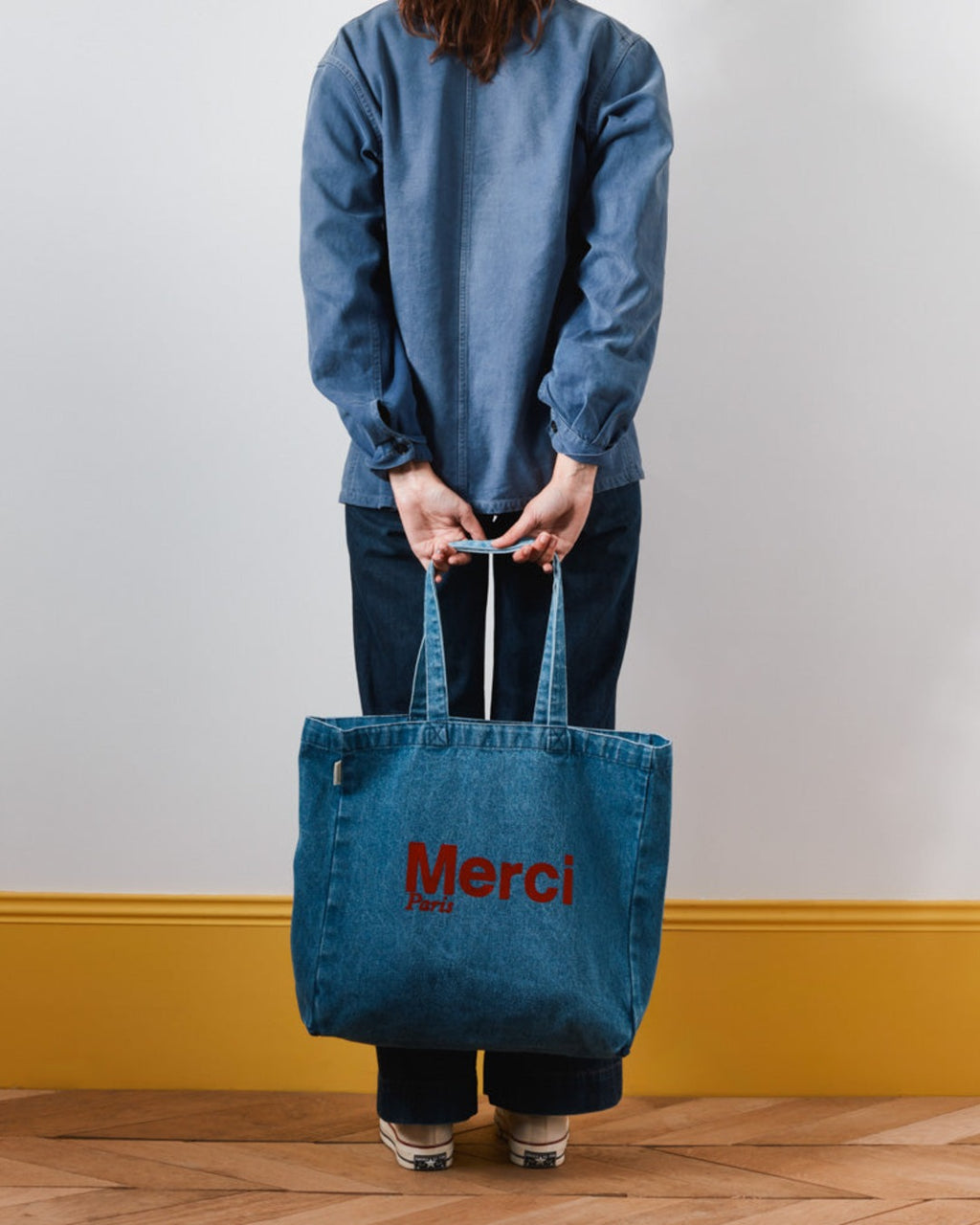 Merci - Cotton Tote Bag - Denim