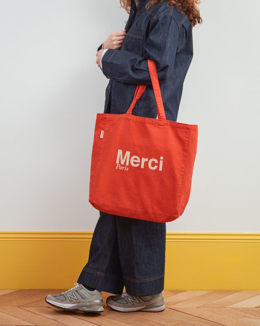 Merci - Tote Bag En Coton - Orange & Sable