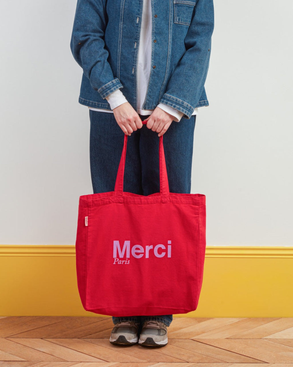 Merci - Tote Bag En Coton - Rouge & Violet