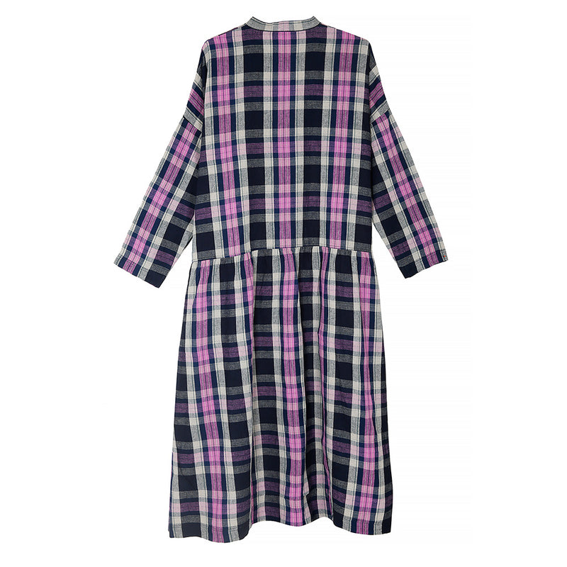 Ichi - Robe Tartan - Bleu Indigo