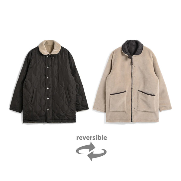 Taion - Veste militaire reversible en duvet - Chocolat beige