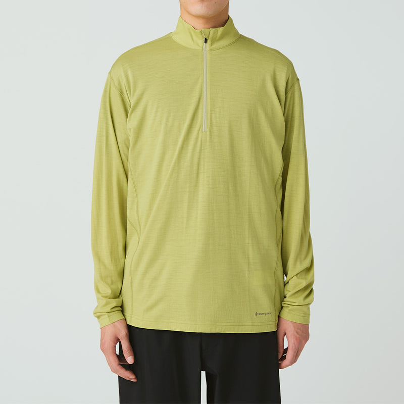 Snow Peak - Pull Demi-zip Laine - Vert Clair