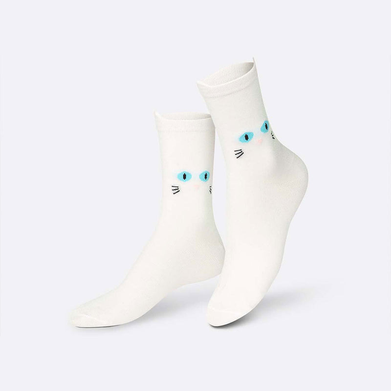 Eat My Socks - Chaussettes Cat Walk - Blanc