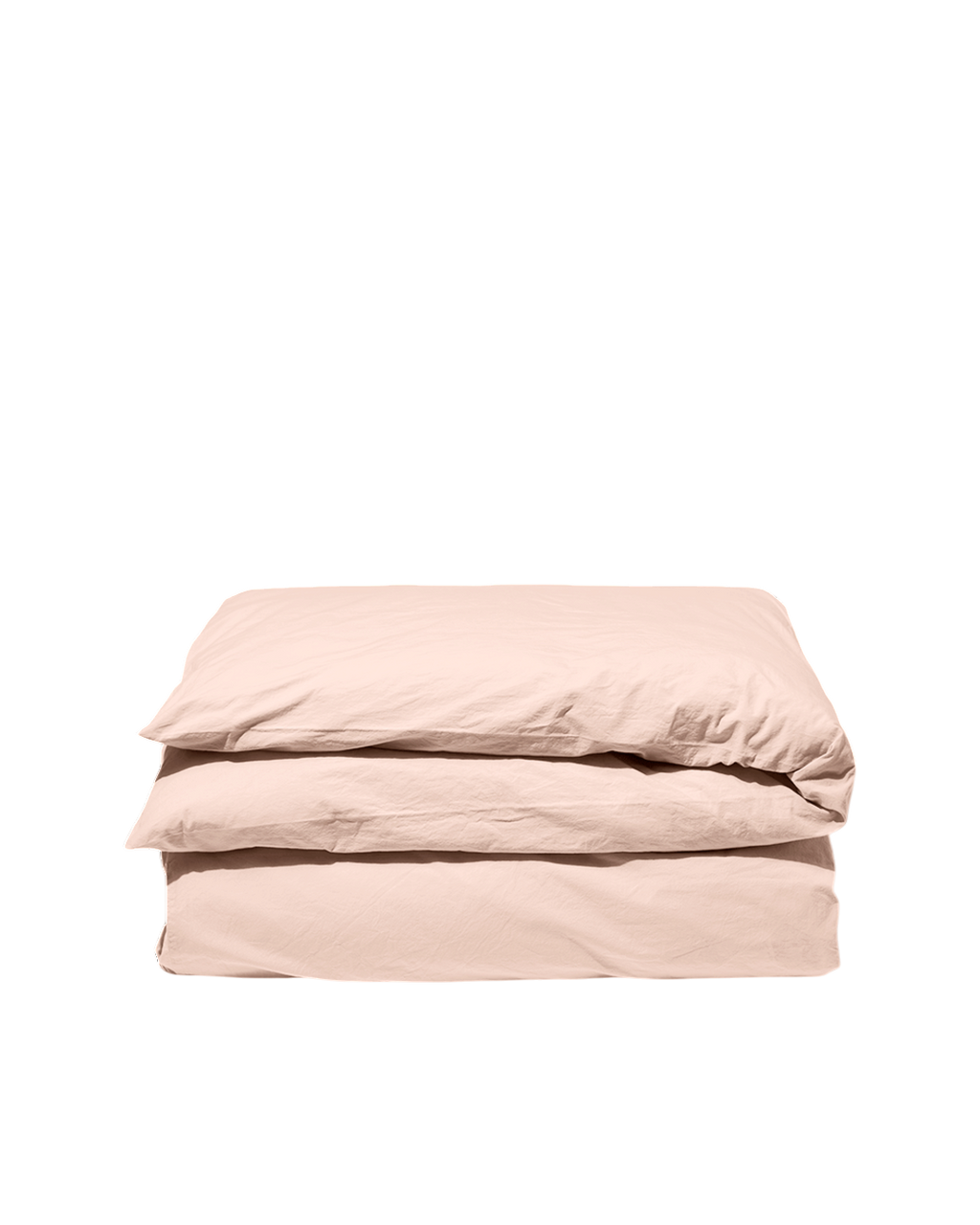 Housse de couette Merci Paris en percale de coton rose des sables avec finition stone washed et effet froissé