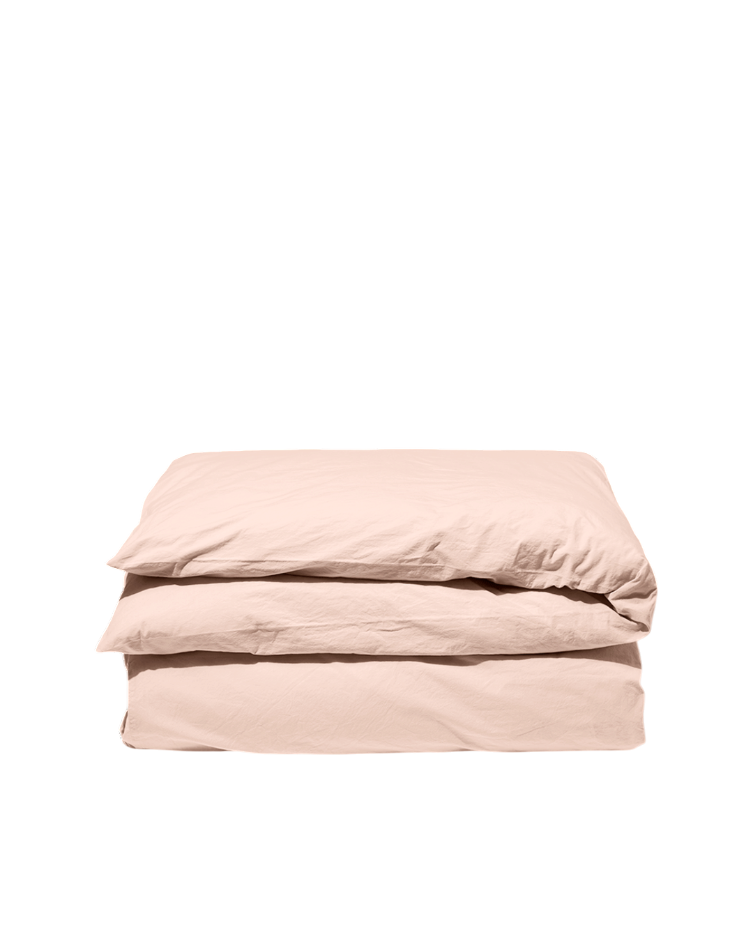 Housse de couette Merci Paris en percale de coton rose des sables avec finition stone washed et effet froissé