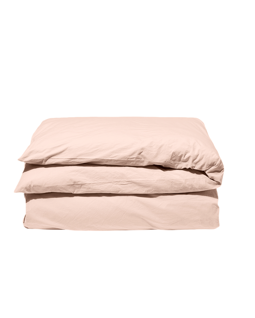 Housse de couette Merci Paris en percale de coton rose des sables avec finition stone washed et aspect froissé
