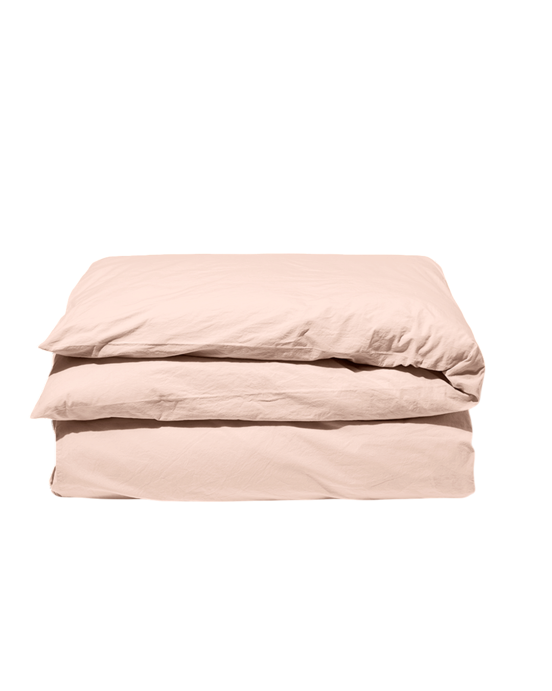 Housse de couette Merci Paris en percale de coton rose des sables avec finition stone washed et aspect froissé