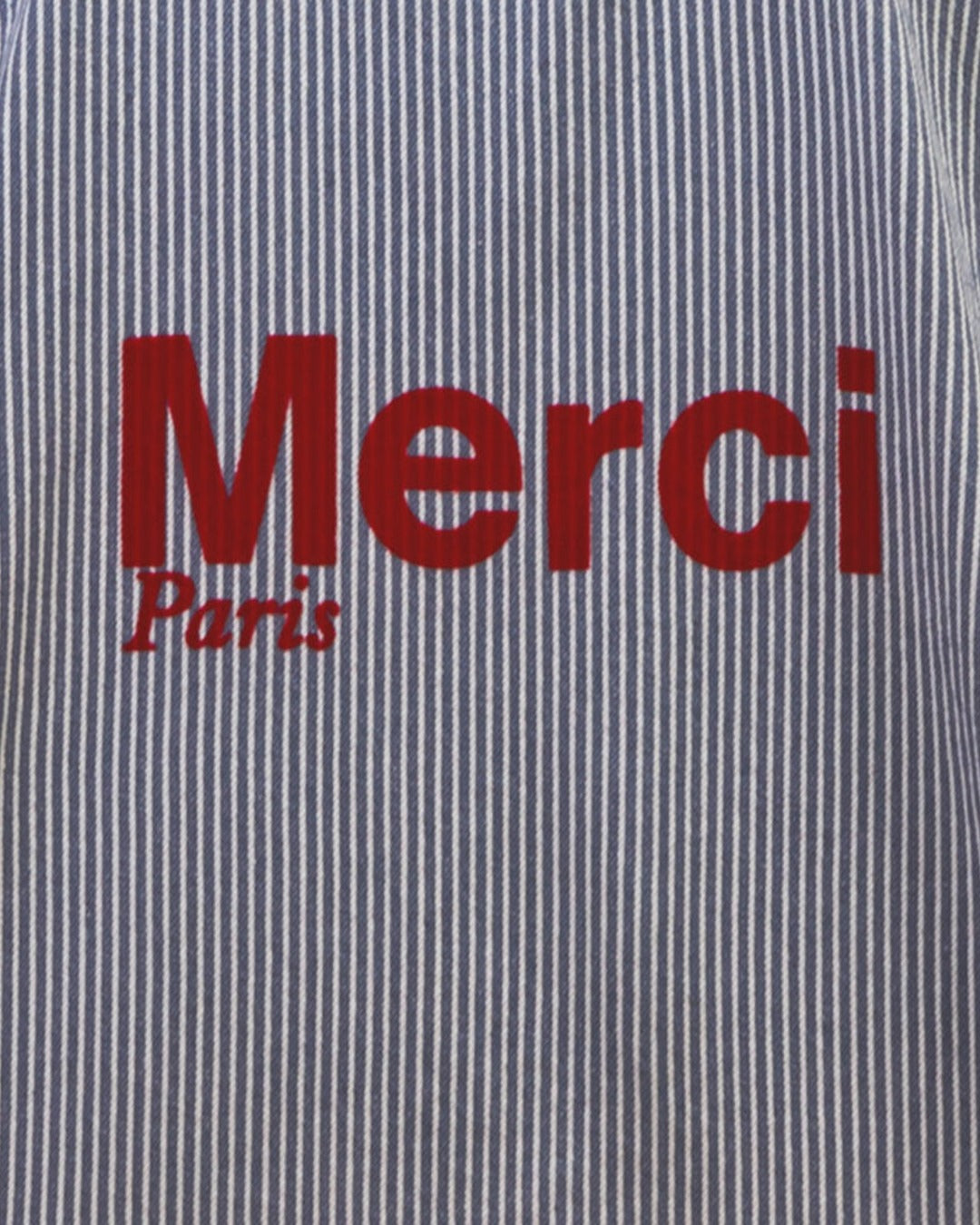 Merci - Tote Bag En Coton Hickory - Bleu Rayé